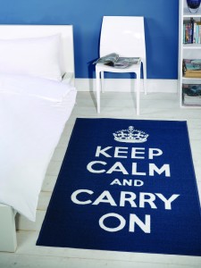 Keep Calm Blue Rug 